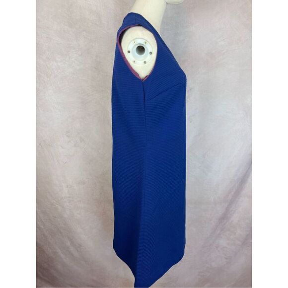 Vintage Shift Mod MCM Blue Ribbed Dress - Picture 6 of 9